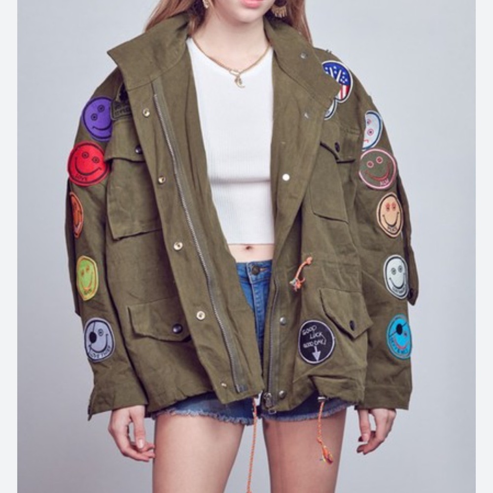 Dressed in Lala Smiley Patch Jacket